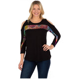 Slice Of Life Cold Shoulder Top - Aaria Tees Aaria Tees