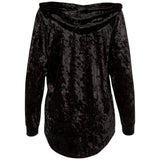 Crushed Velvet Paw Print Hooded Tunic - Aaria Tees Aaria Tees