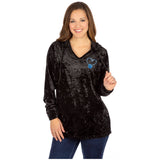 Crushed Velvet Paw Print Hooded Tunic - Aaria Tees Aaria Tees