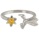 Smell the Flowers Hummingbird Adjustable Ring - Aaria Tees Aaria Tees