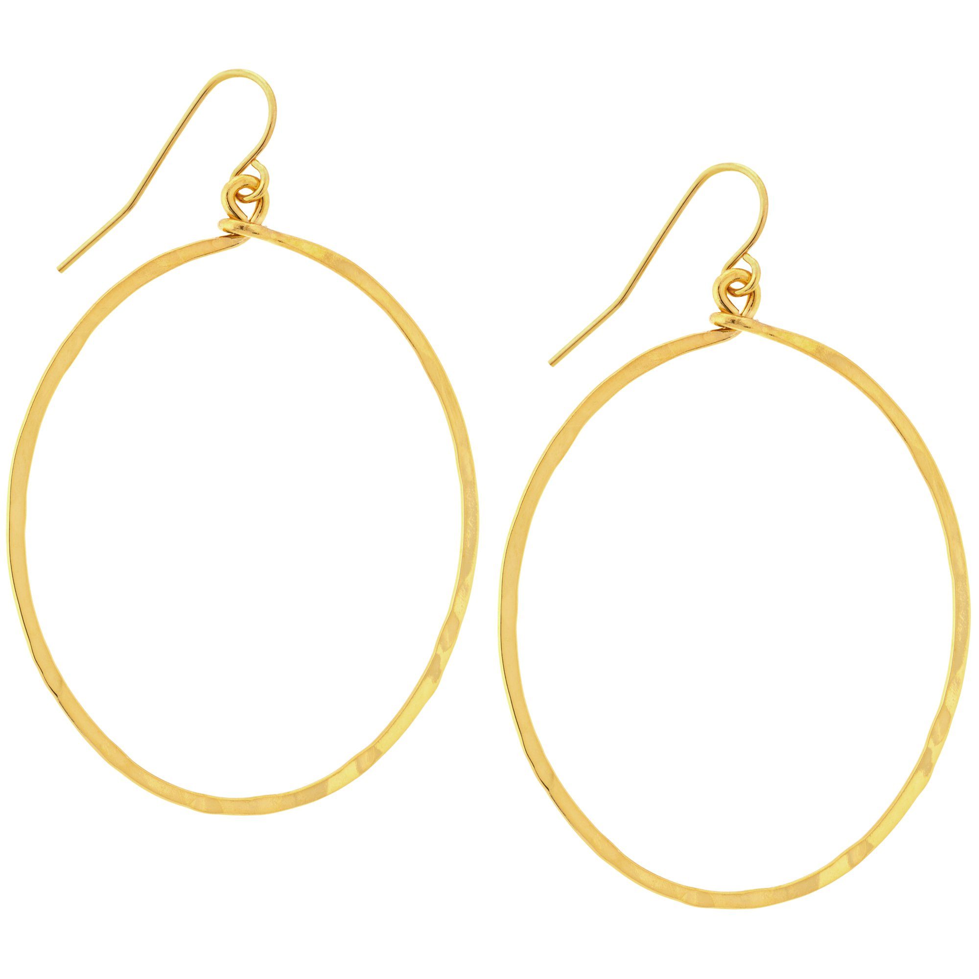 Gold-Plated Hammered Hoop Earrings - Aaria Tees Aaria Tees