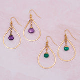 Gemstone Hoop Gold-Filled Earrings - Aaria Tees Aaria Tees
