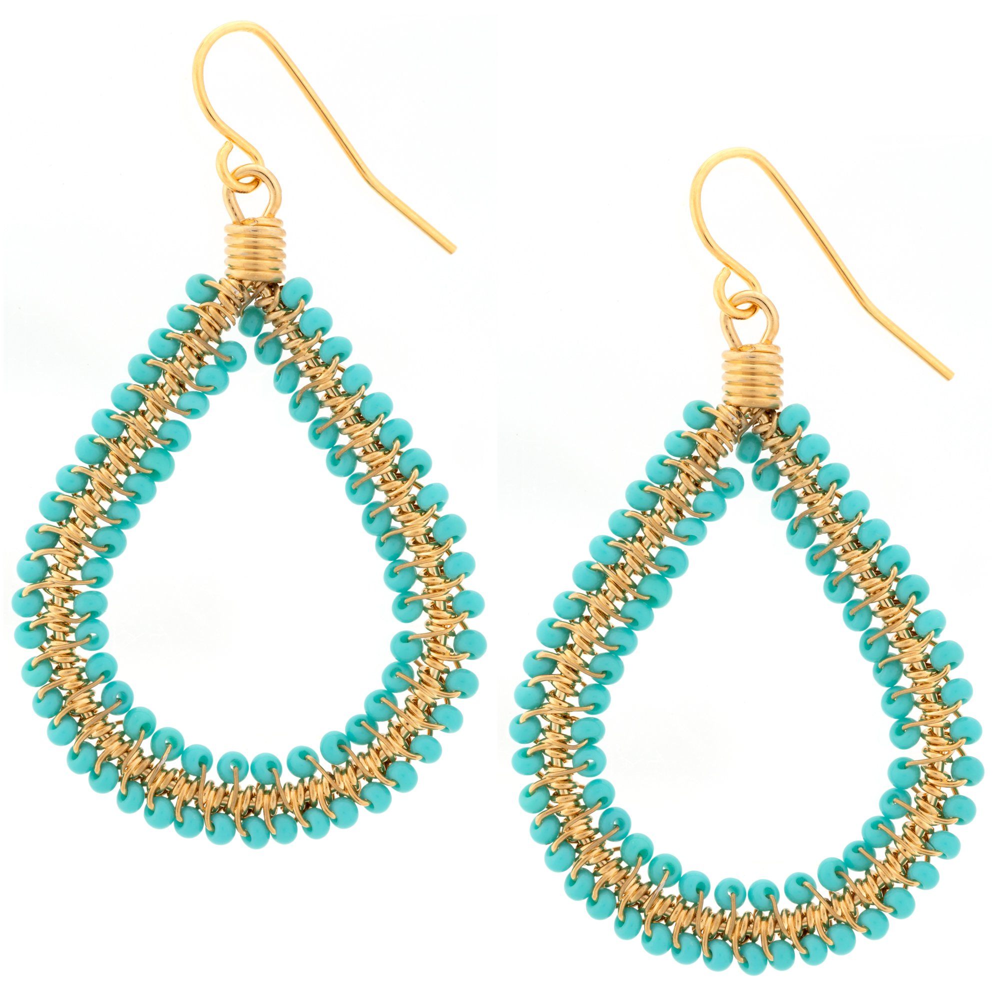 Double Beaded Teardrop Earrings - Aaria Tees Aaria Tees