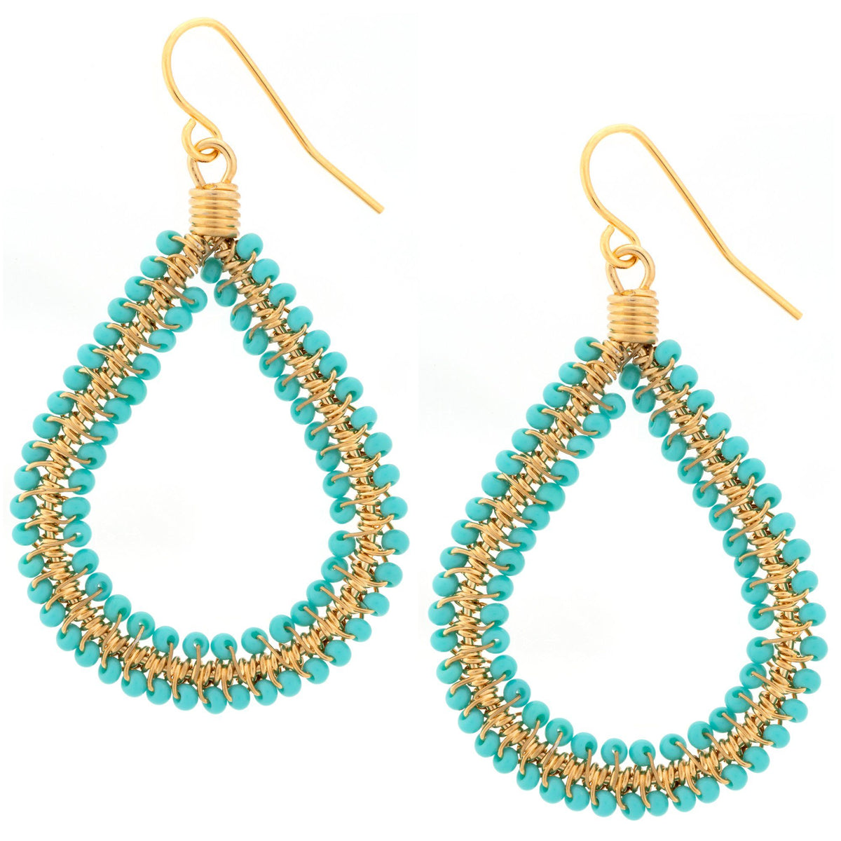Double Beaded Teardrop Earrings - Aaria Tees