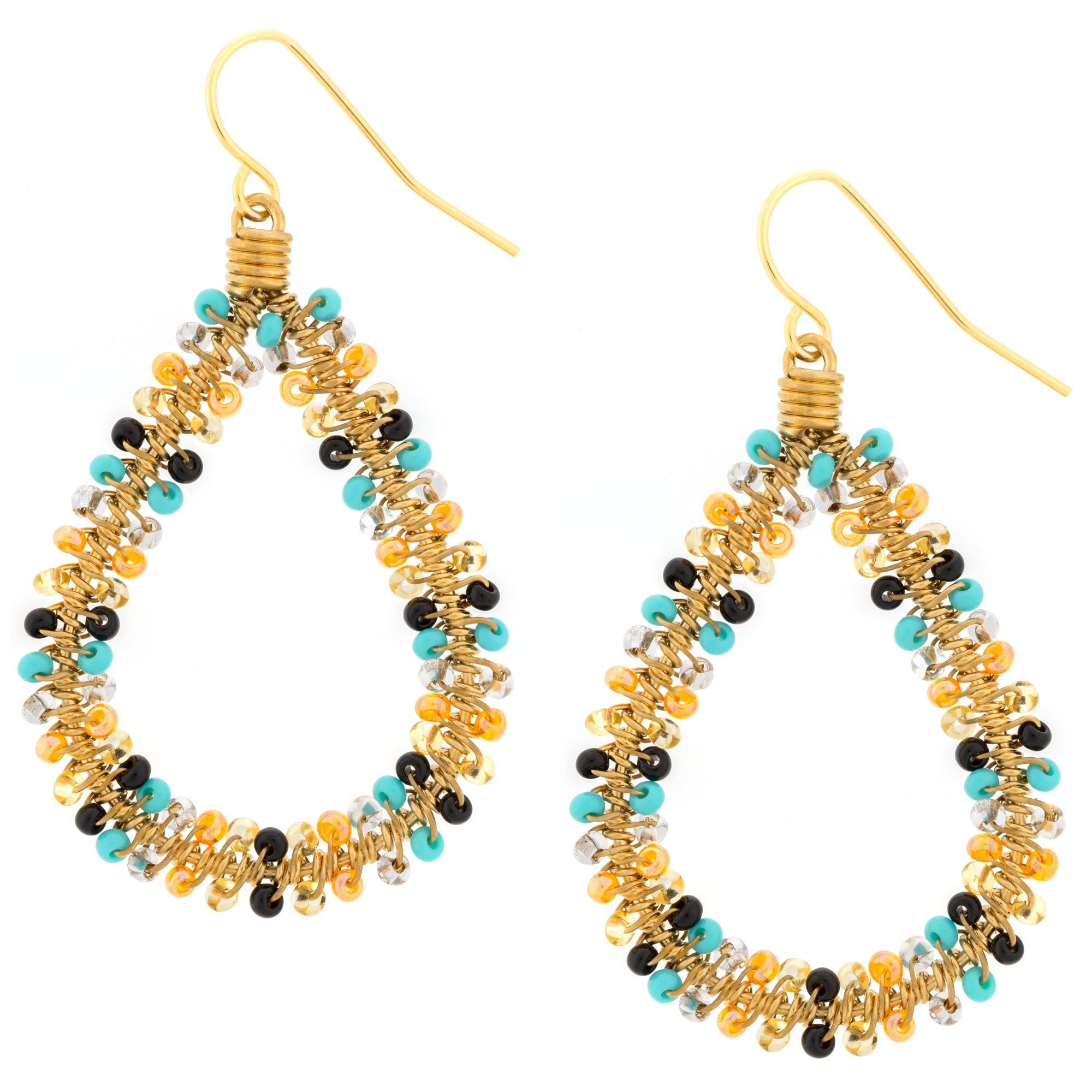 Double Beaded Teardrop Earrings - Aaria Tees Aaria Tees