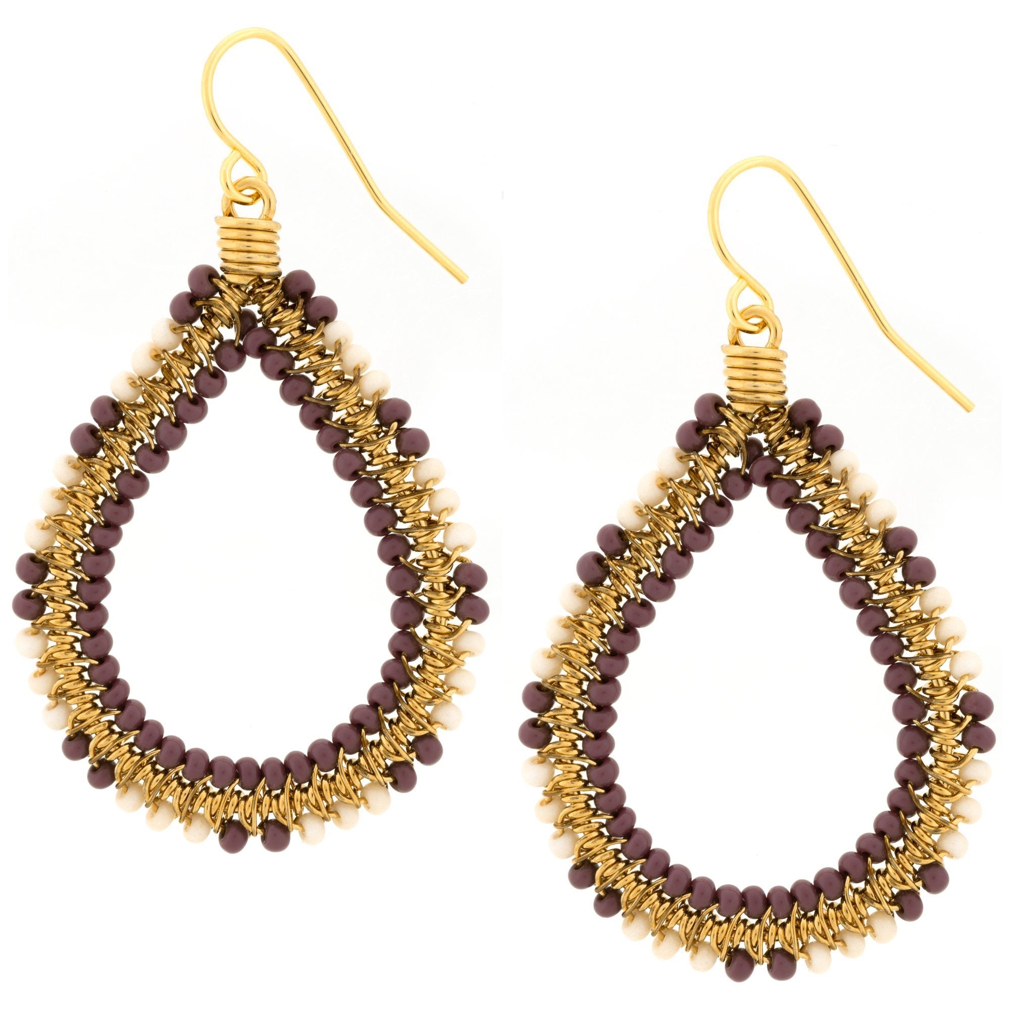 Double Beaded Teardrop Earrings - Aaria Tees Aaria Tees