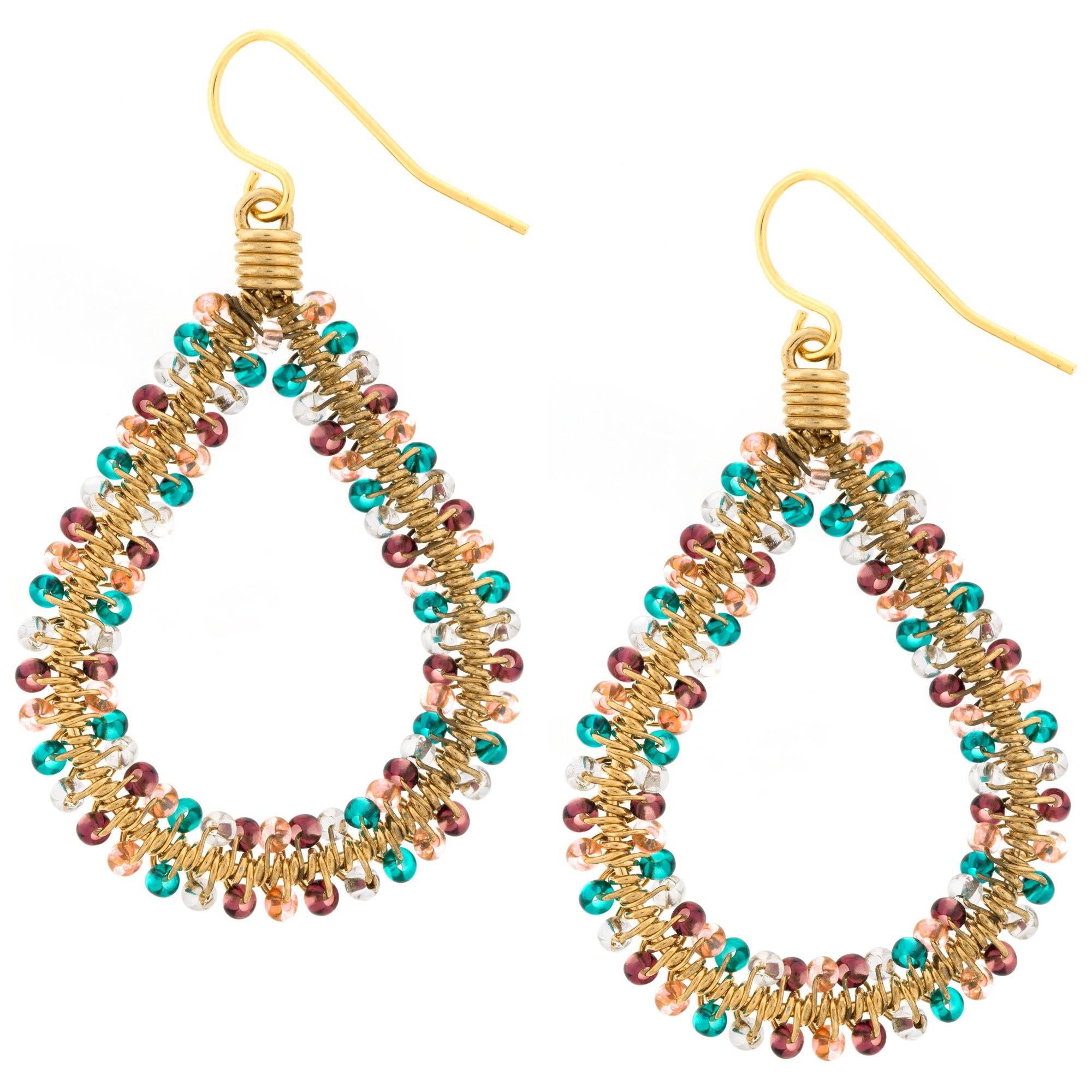 Double Beaded Teardrop Earrings - Aaria Tees Aaria Tees