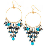 Dazzling Beaded Gold Hoop Earrings - Aaria Tees Aaria Tees
