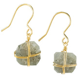 Wrapped Stone Gold-Plated Earrings - Aaria Tees Aaria Tees