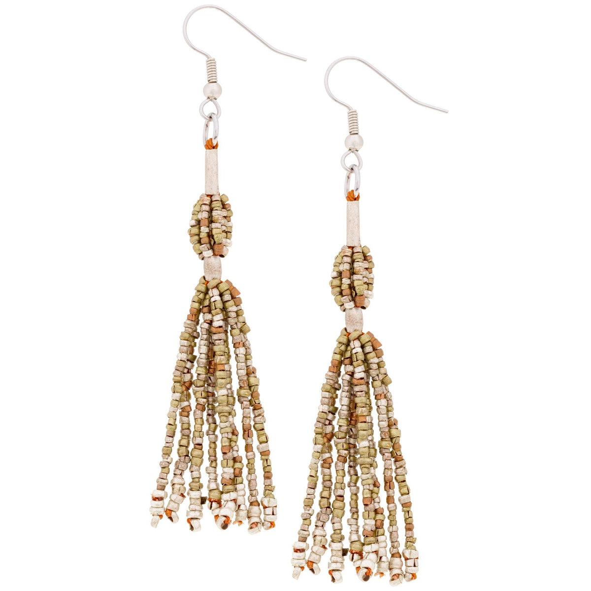 Etege Mixed Metal Beaded Earrings - Aaria Tees