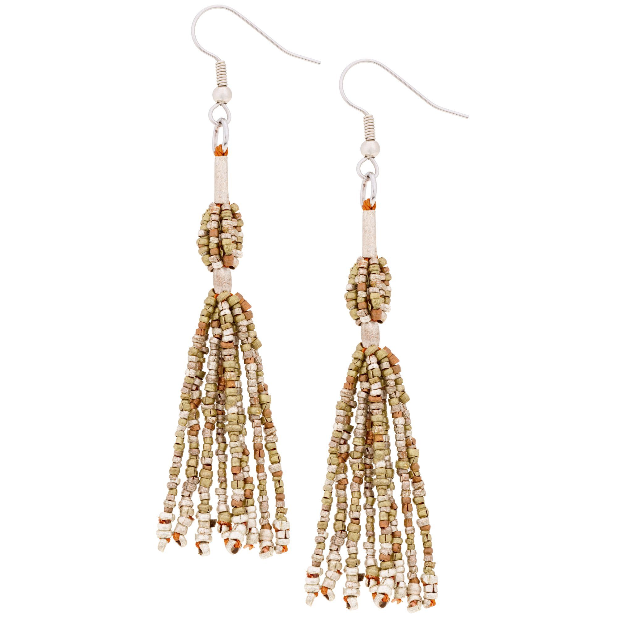 Etege Mixed Metal Beaded Earrings - Aaria Tees Aaria Tees