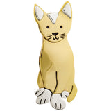Whiskered Kitty Mixed Metal Pin - Aaria Tees Aaria Tees