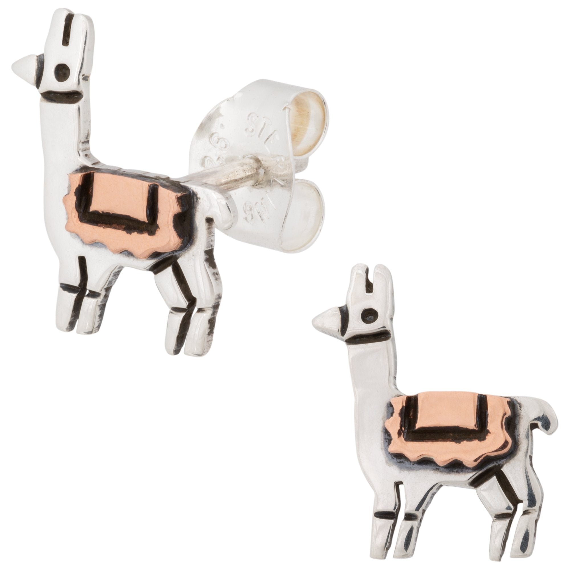 Llama Mixed Metal Post Earrings - Aaria Tees Aaria Tees