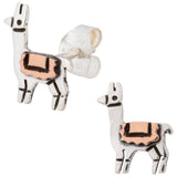 Llama Mixed Metal Post Earrings - Aaria Tees Aaria Tees