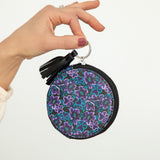Midnight Floral Paw Print Coin Purse - Aaria Tees Aaria Tees