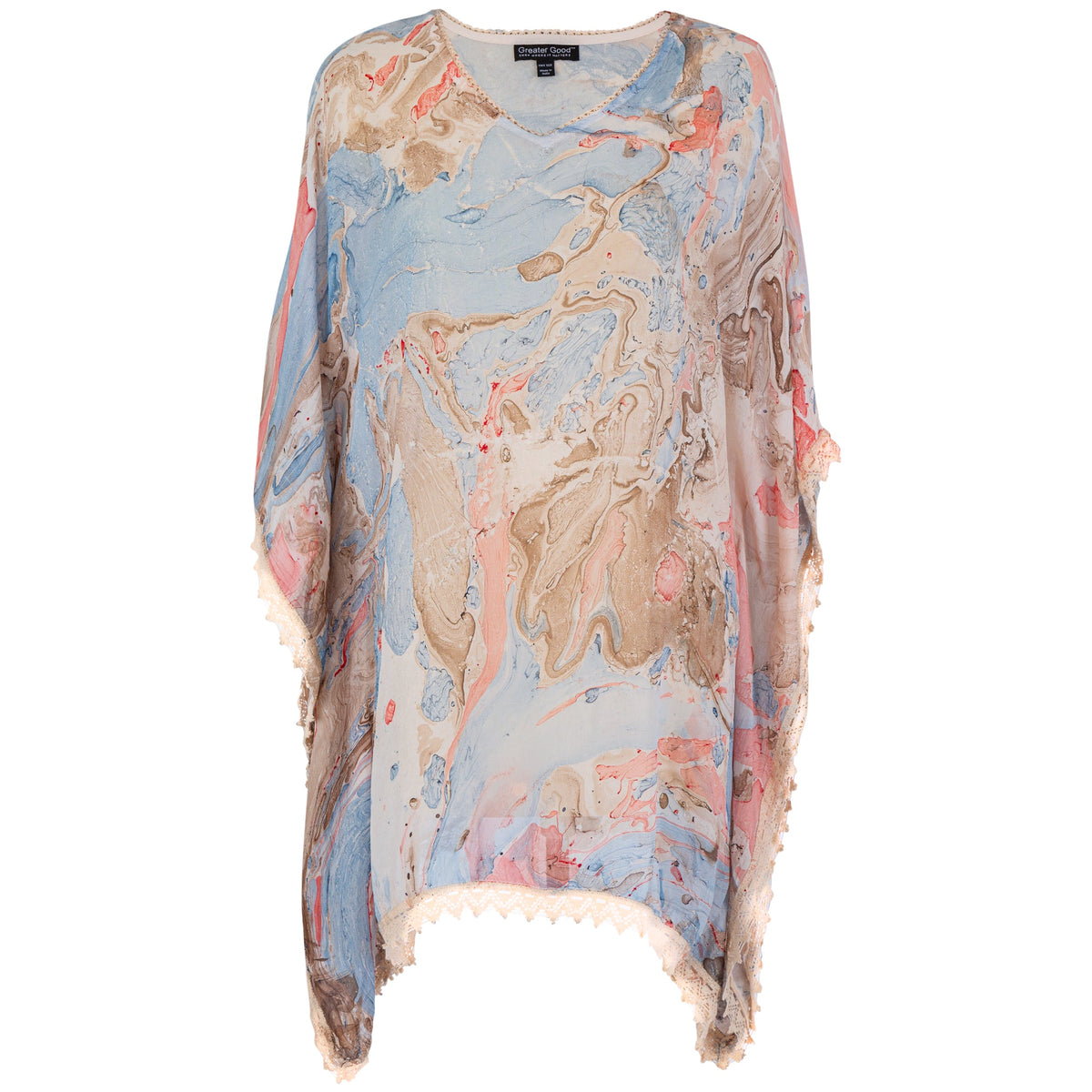 Living Marbleous Chiffon Kaftan - Aaria Tees