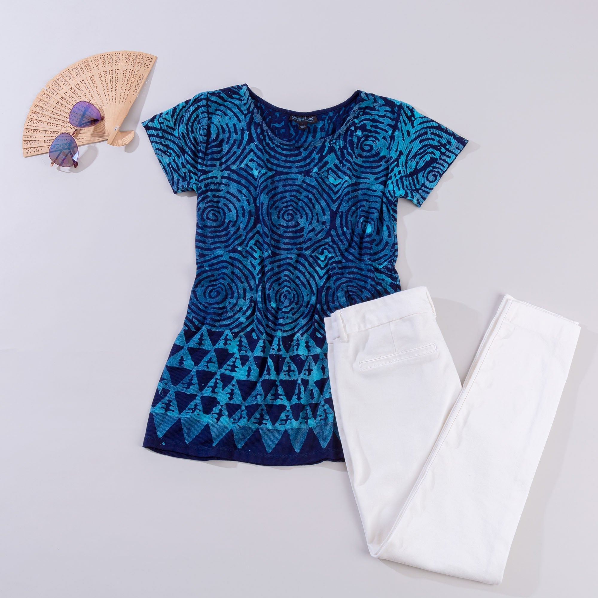 Blue Diamond Short Sleeve Top - Aaria Tees Aaria Tees
