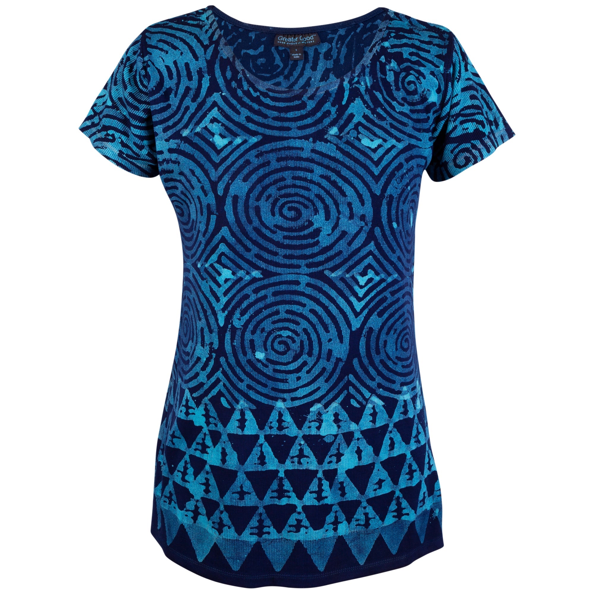 Blue Diamond Short Sleeve Top - Aaria Tees Aaria Tees