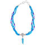 Hand Beaded Feather & Tree of Life Anklet - Aaria Tees Aaria Tees