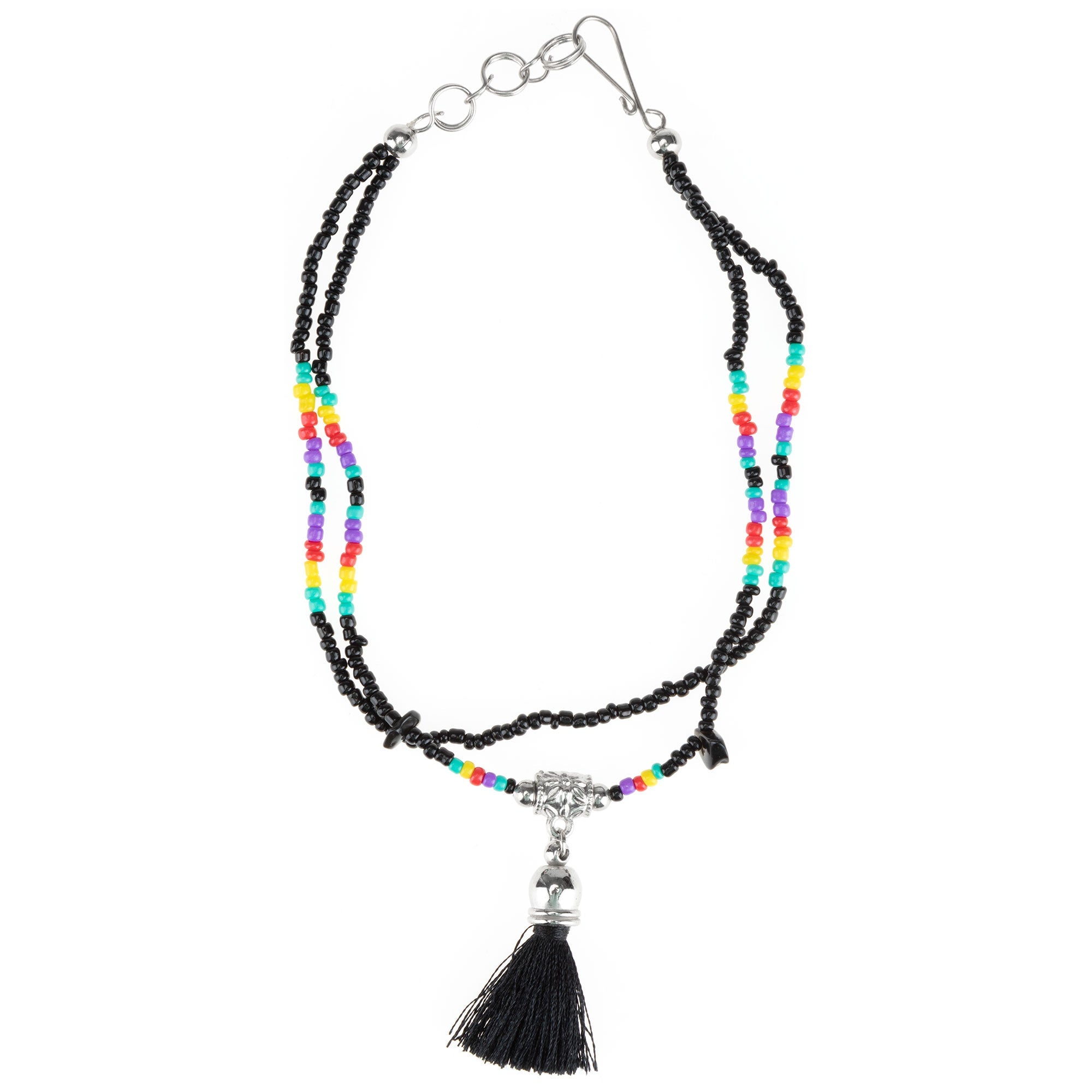 Peruvian Hand Beaded Tassel Anklet - Aaria Tees Aaria Tees