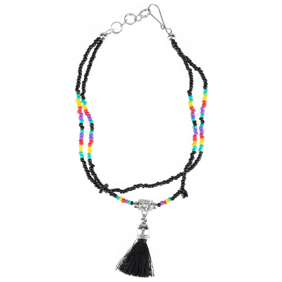 Peruvian Hand Beaded Tassel Anklet - Aaria Tees