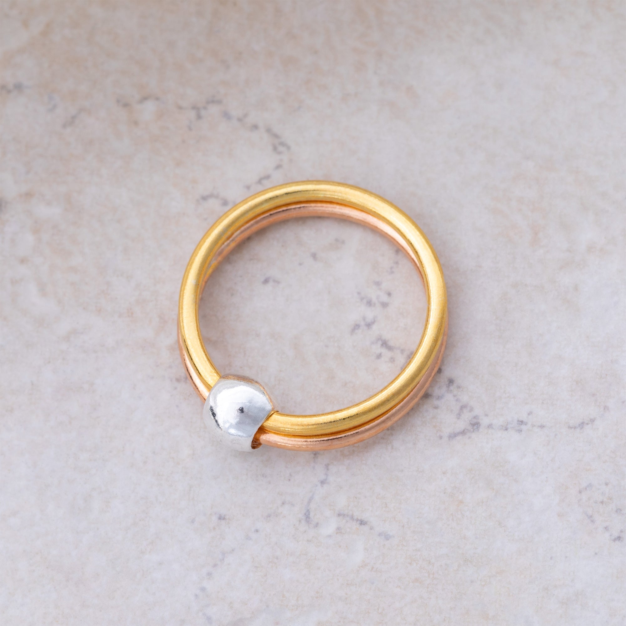 Spin Me Round Sterling Silver Bead Fidget Ring - Aaria Tees Aaria Tees