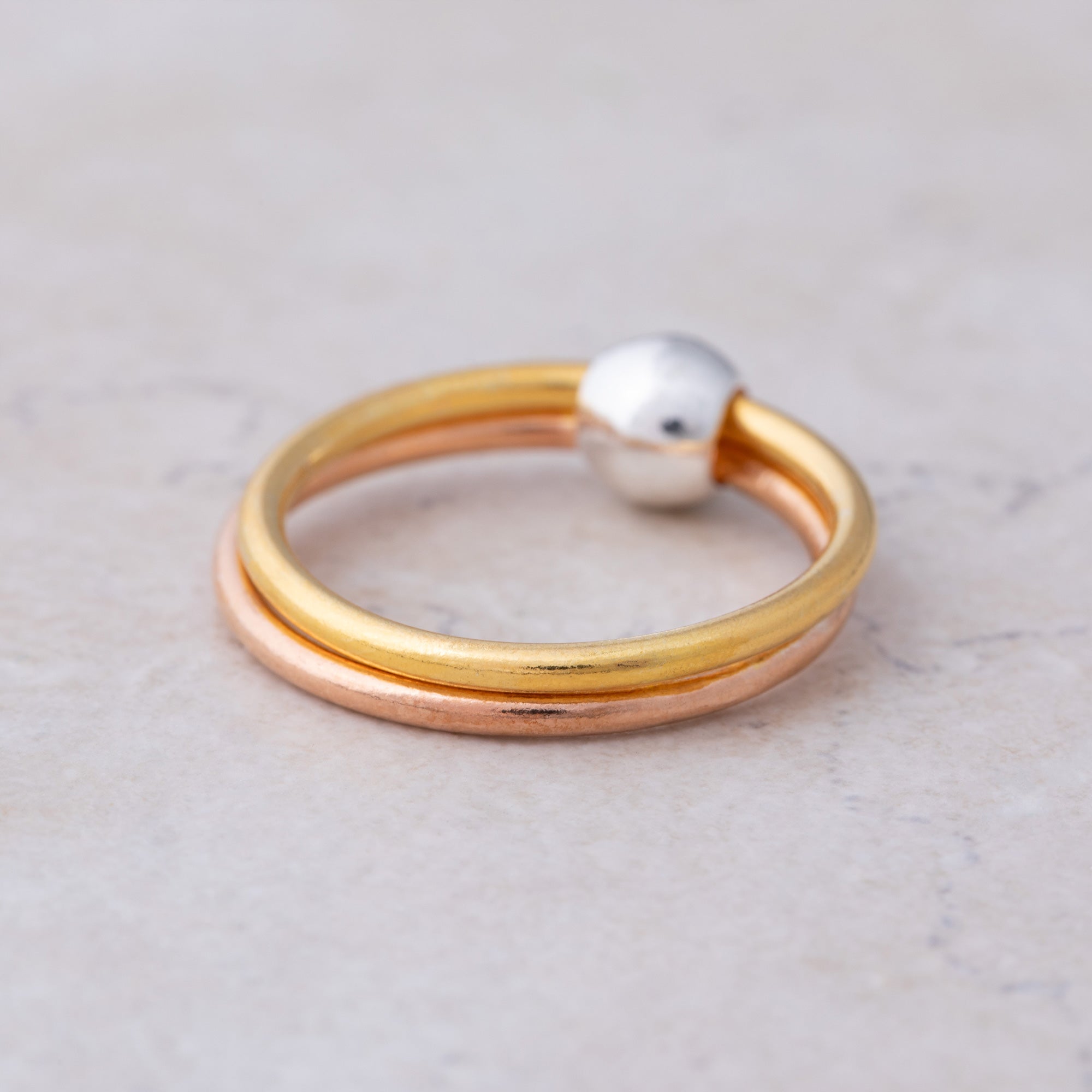 Spin Me Round Sterling Silver Bead Fidget Ring - Aaria Tees Aaria Tees