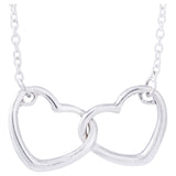 Two Hearts Sterling Silver Necklace - Aaria Tees Aaria Tees