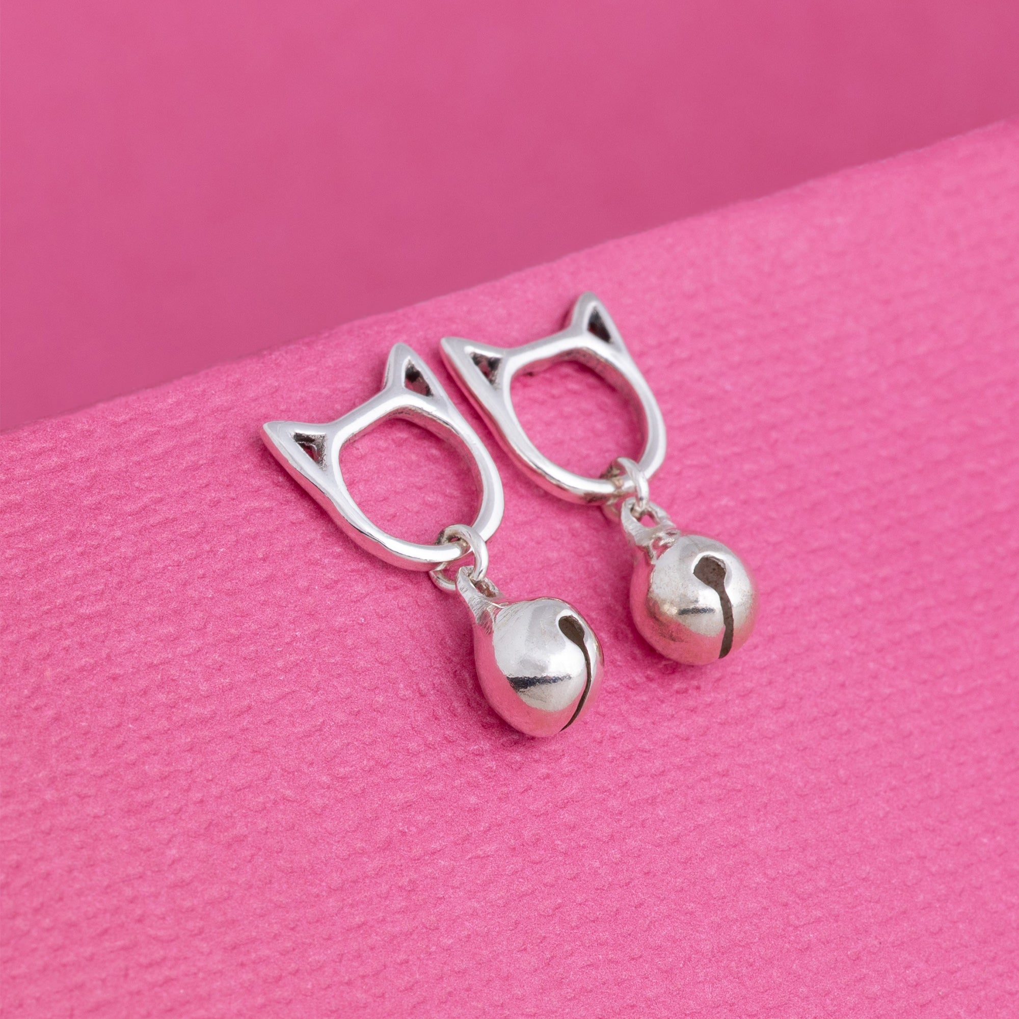 Kitty Bell Sterling Silver Earrings - Aaria Tees Aaria Tees