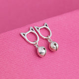Kitty Bell Sterling Silver Earrings - Aaria Tees Aaria Tees