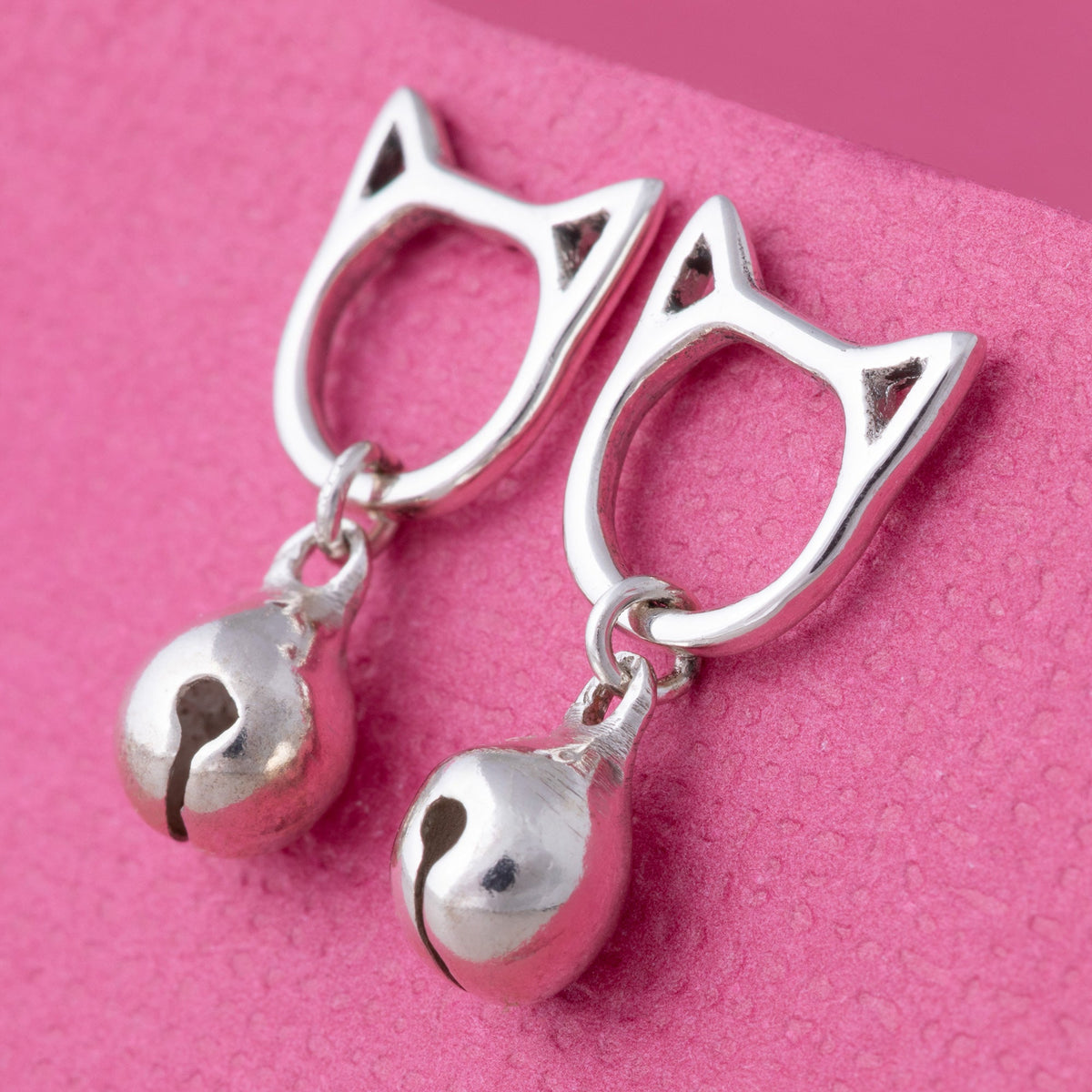 Kitty Bell Sterling Silver Earrings - Aaria Tees