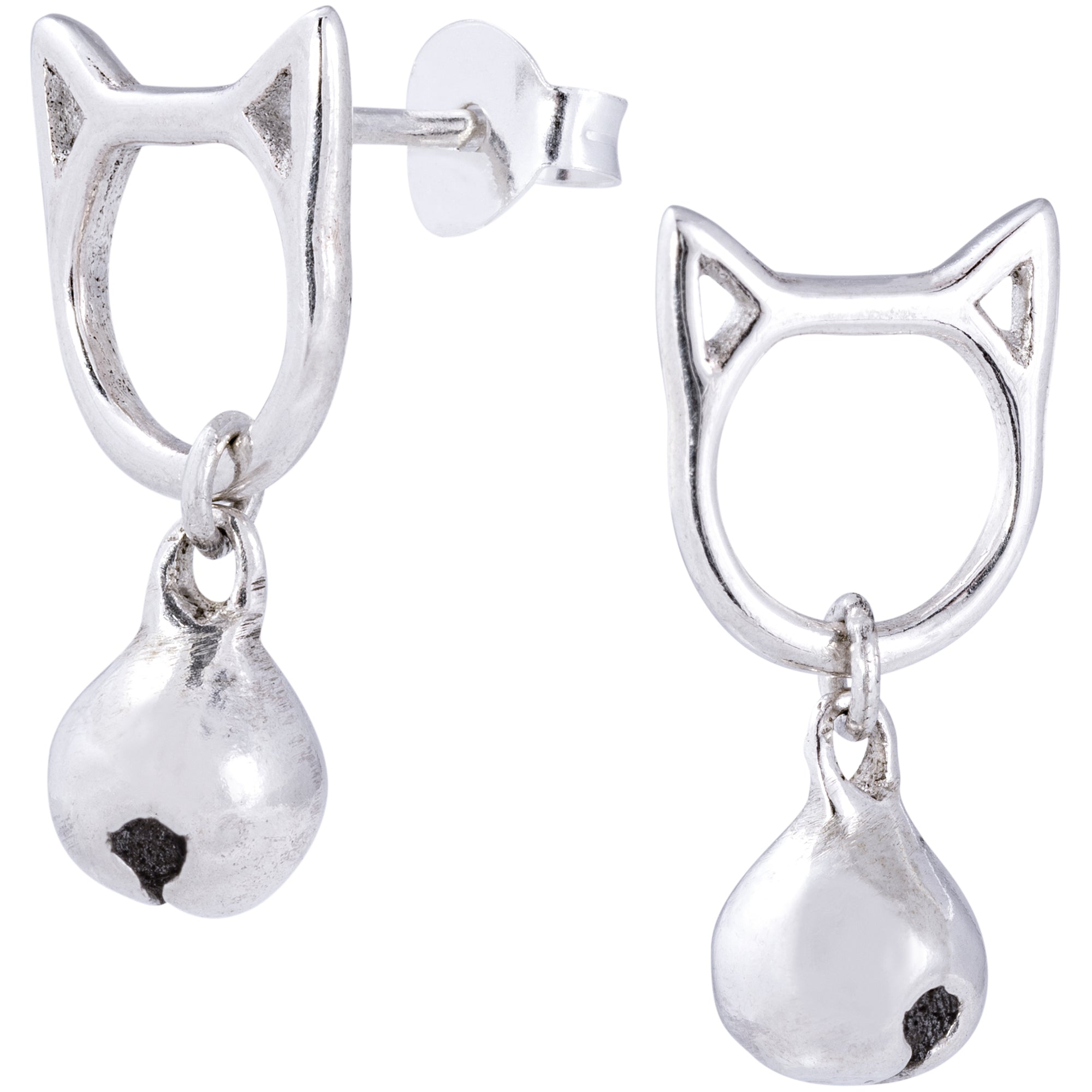 Kitty Bell Sterling Silver Earrings - Aaria Tees Aaria Tees