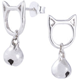 Kitty Bell Sterling Silver Earrings - Aaria Tees Aaria Tees