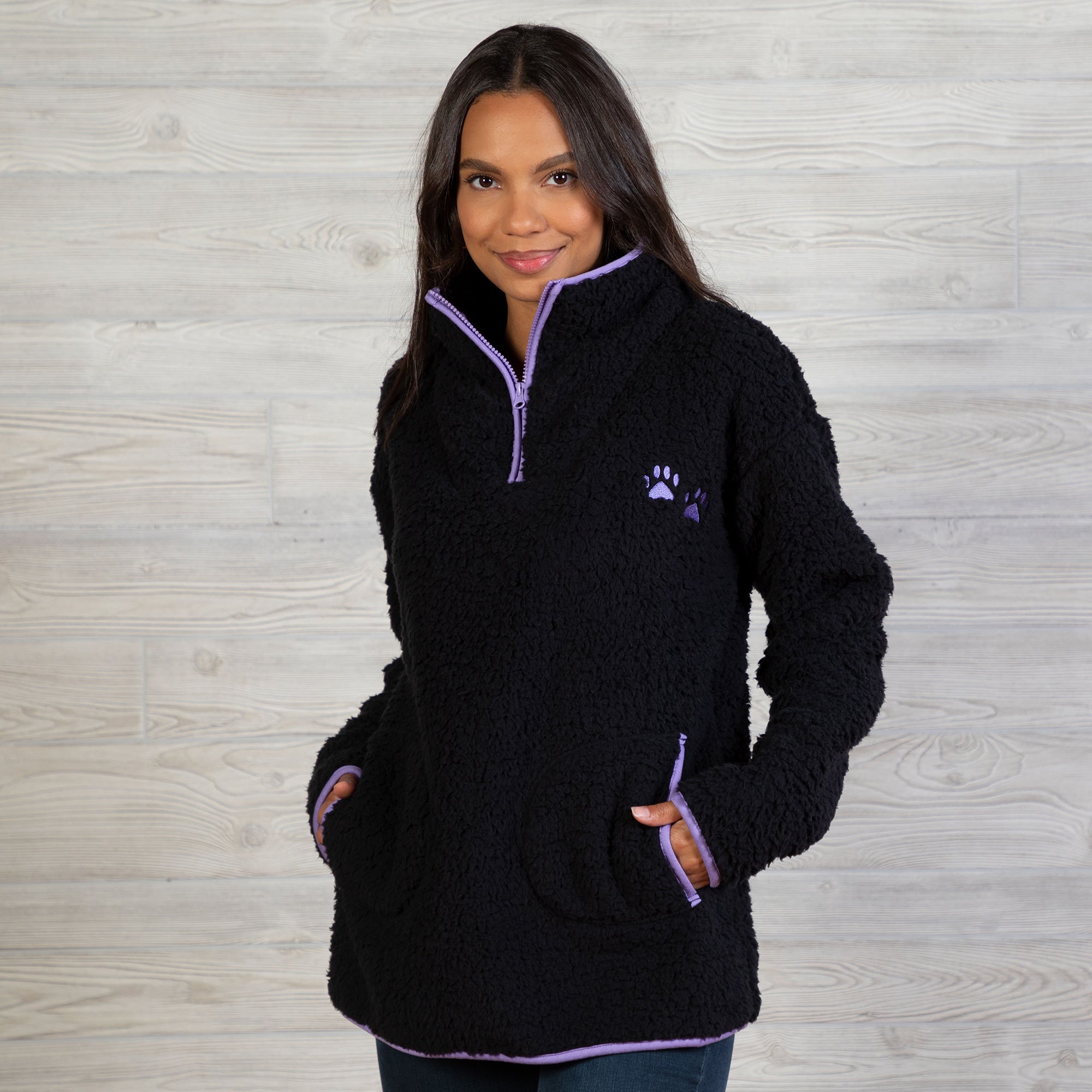 Cozy Paw Plush Sherpa Fleece Pullover - Aaria Tees Aaria Tees