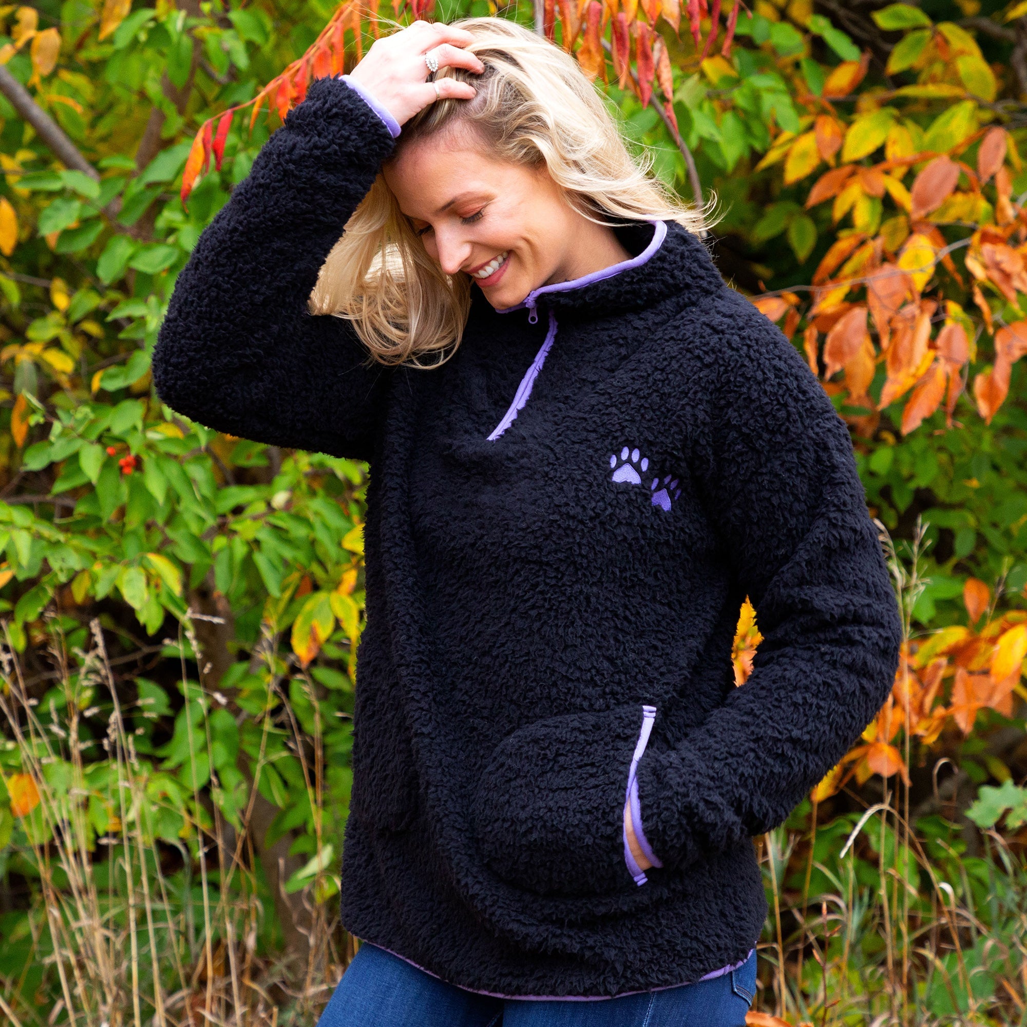 Cozy Paw Plush Sherpa Fleece Pullover - Aaria Tees Aaria Tees