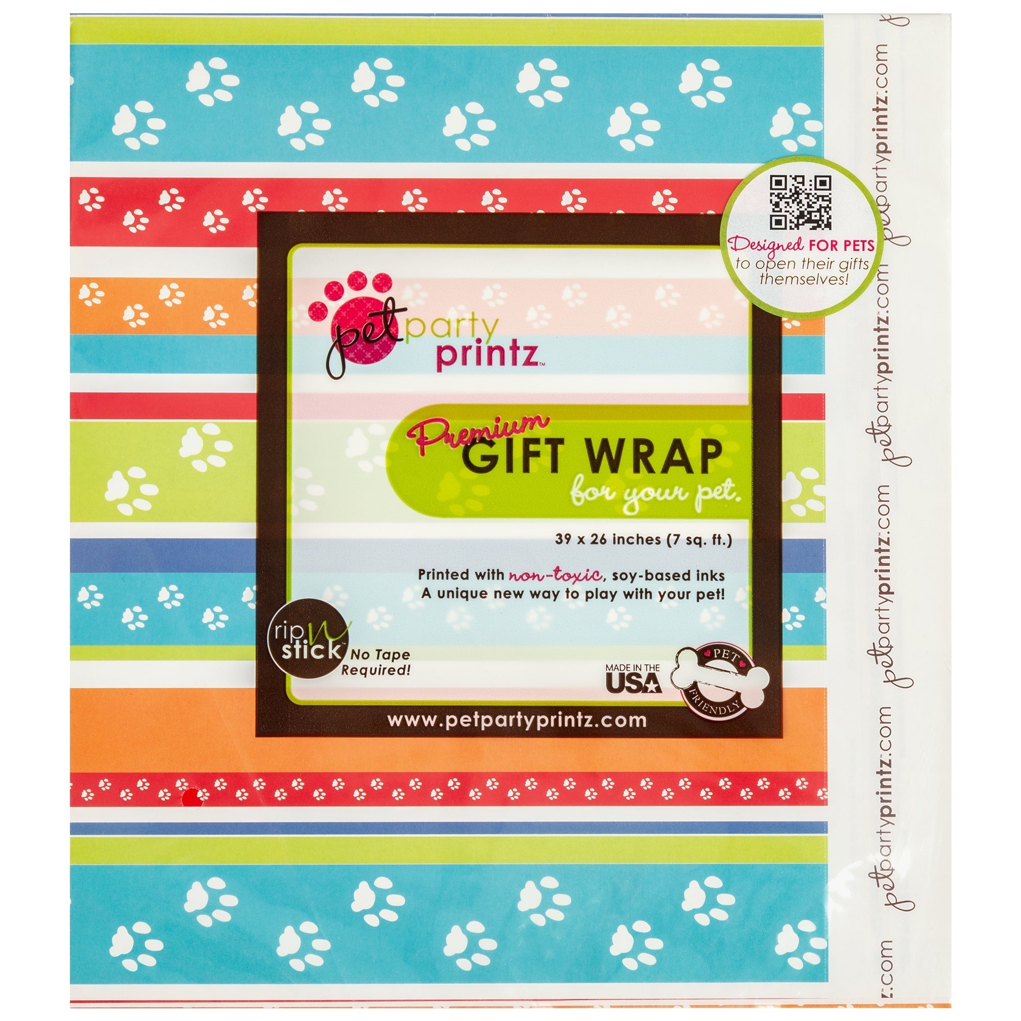 Pet Party Printz&trade; Birthday Gift Wrap - Aaria Tees Aaria Tees