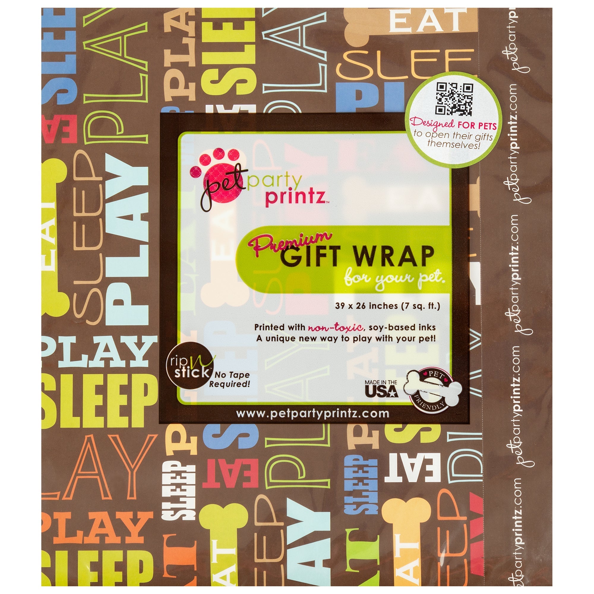 Pet Party Printz&trade; Birthday Gift Wrap - Aaria Tees Aaria Tees