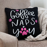 Coffee Naps & You Paw Accent Pillow - Aaria Tees Aaria Tees