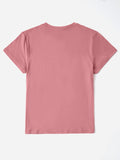 Graphic Round Neck Short Sleeve T-Shirt Aaria Tees