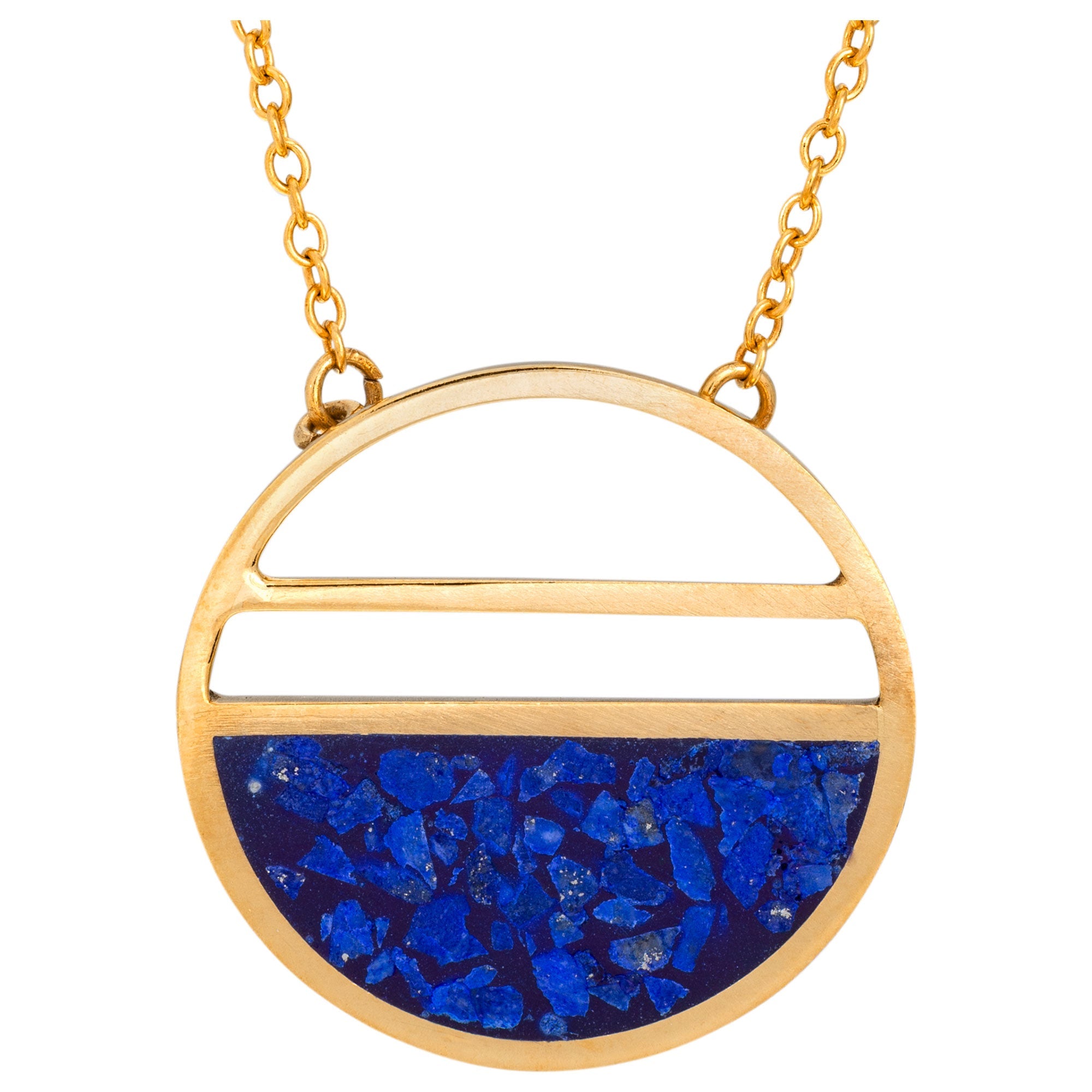 Half Full Lapis Necklace - Aaria Tees Aaria Tees