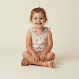 Organic Ruffle Jumpsuit - Cherry - Aaria Tees Aaria Tees