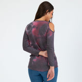 Tie-Dye Cold Shoulder Thermal Top - Aaria Tees Aaria Tees