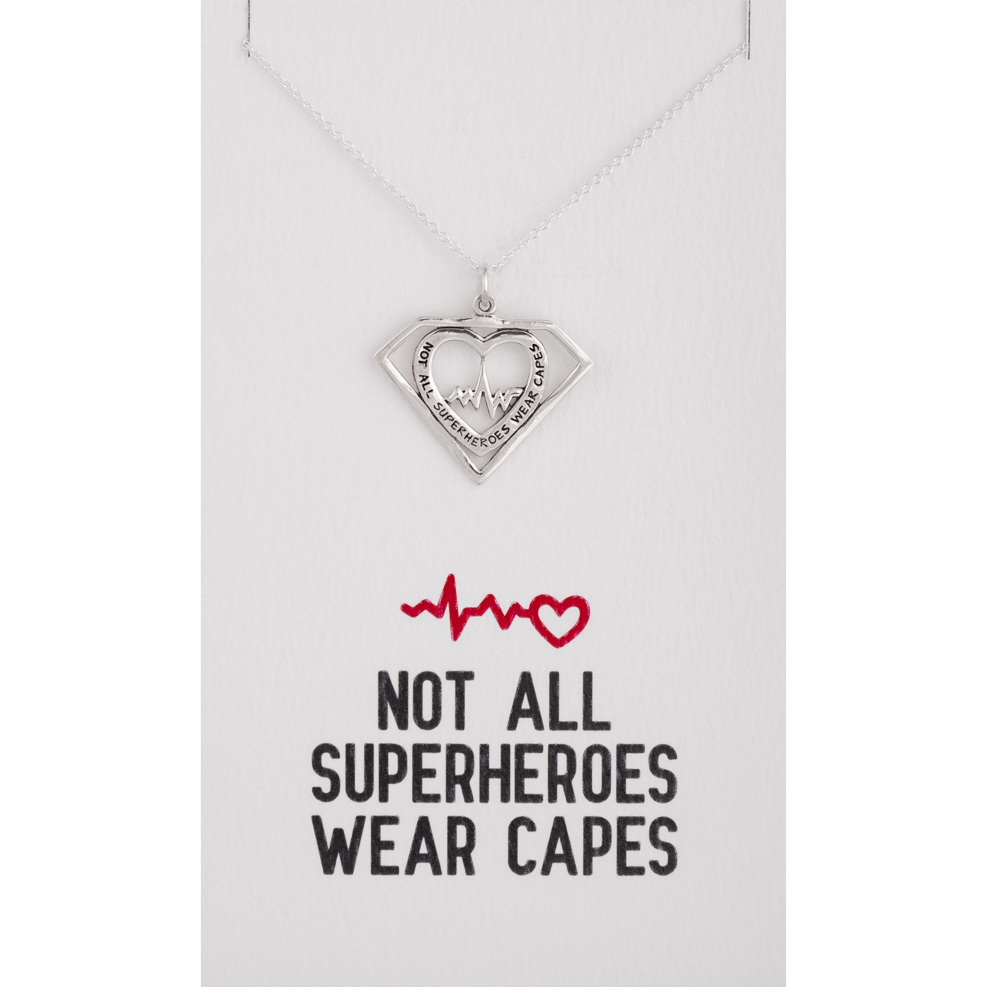 Healthcare Superhero Sterling Silver Necklace - Aaria Tees Aaria Tees
