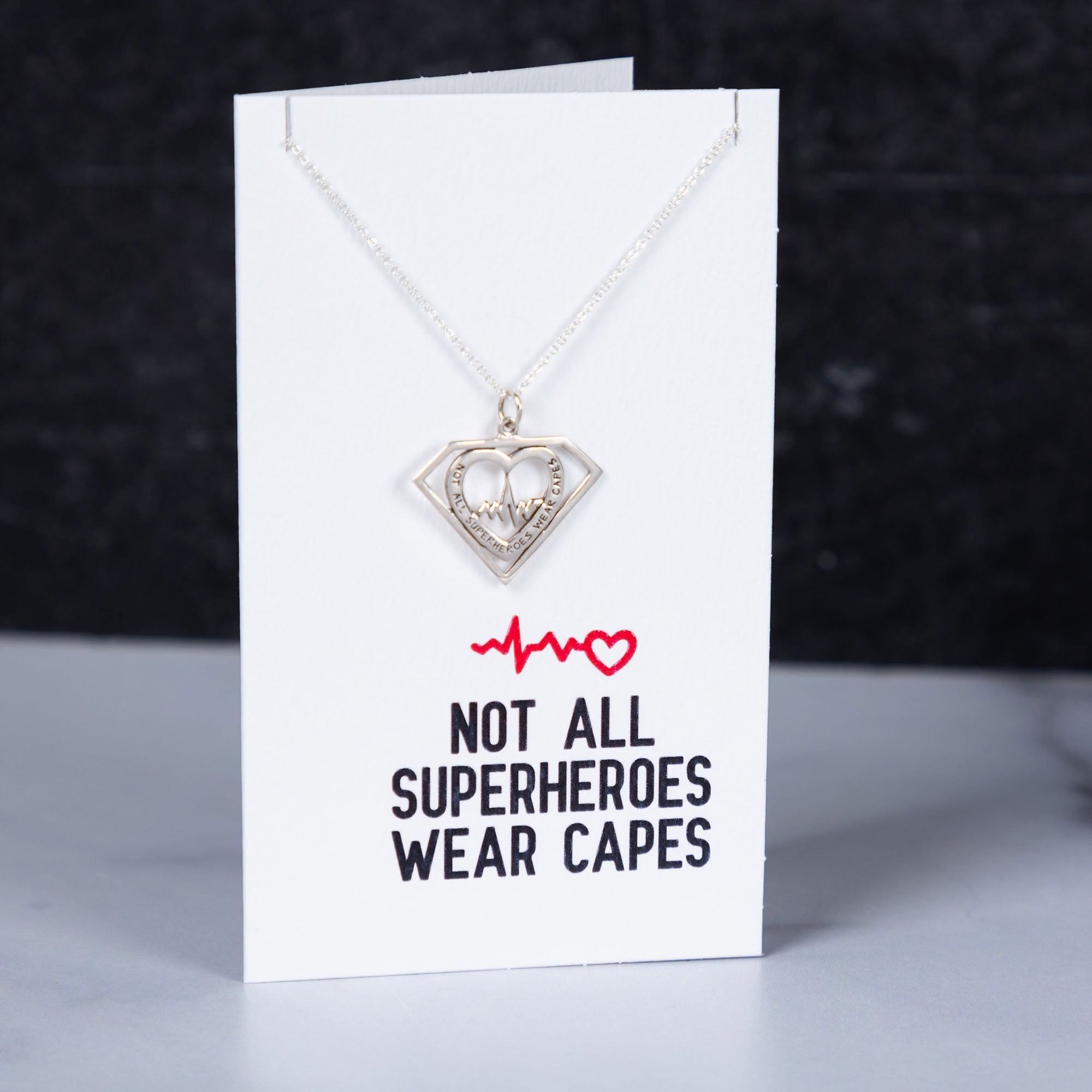 Healthcare Superhero Sterling Silver Necklace - Aaria Tees Aaria Tees