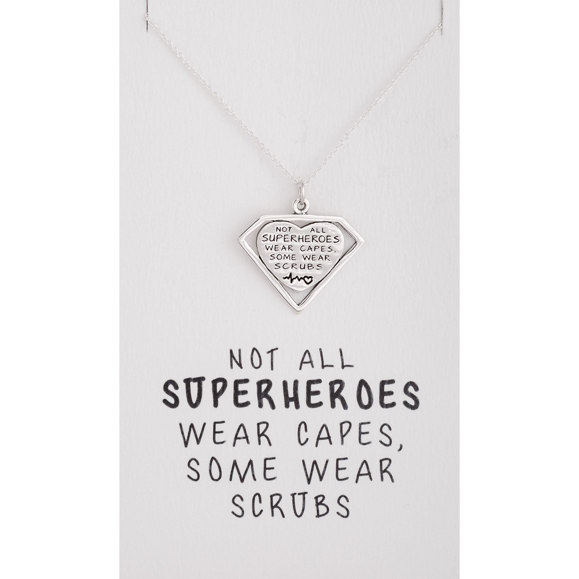 Healthcare Superhero Sterling Silver Necklace - Aaria Tees Aaria Tees