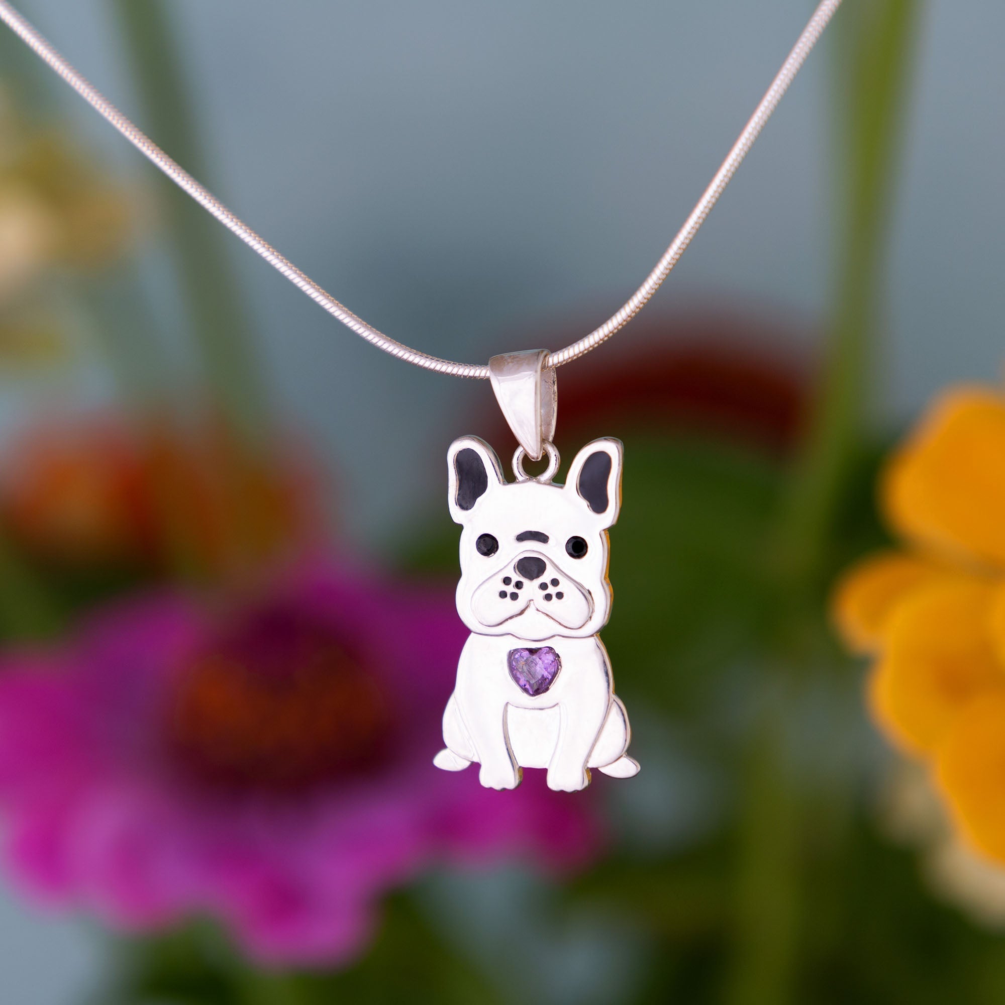 Sterling & Crystal Pup Necklace - Aaria Tees Aaria Tees