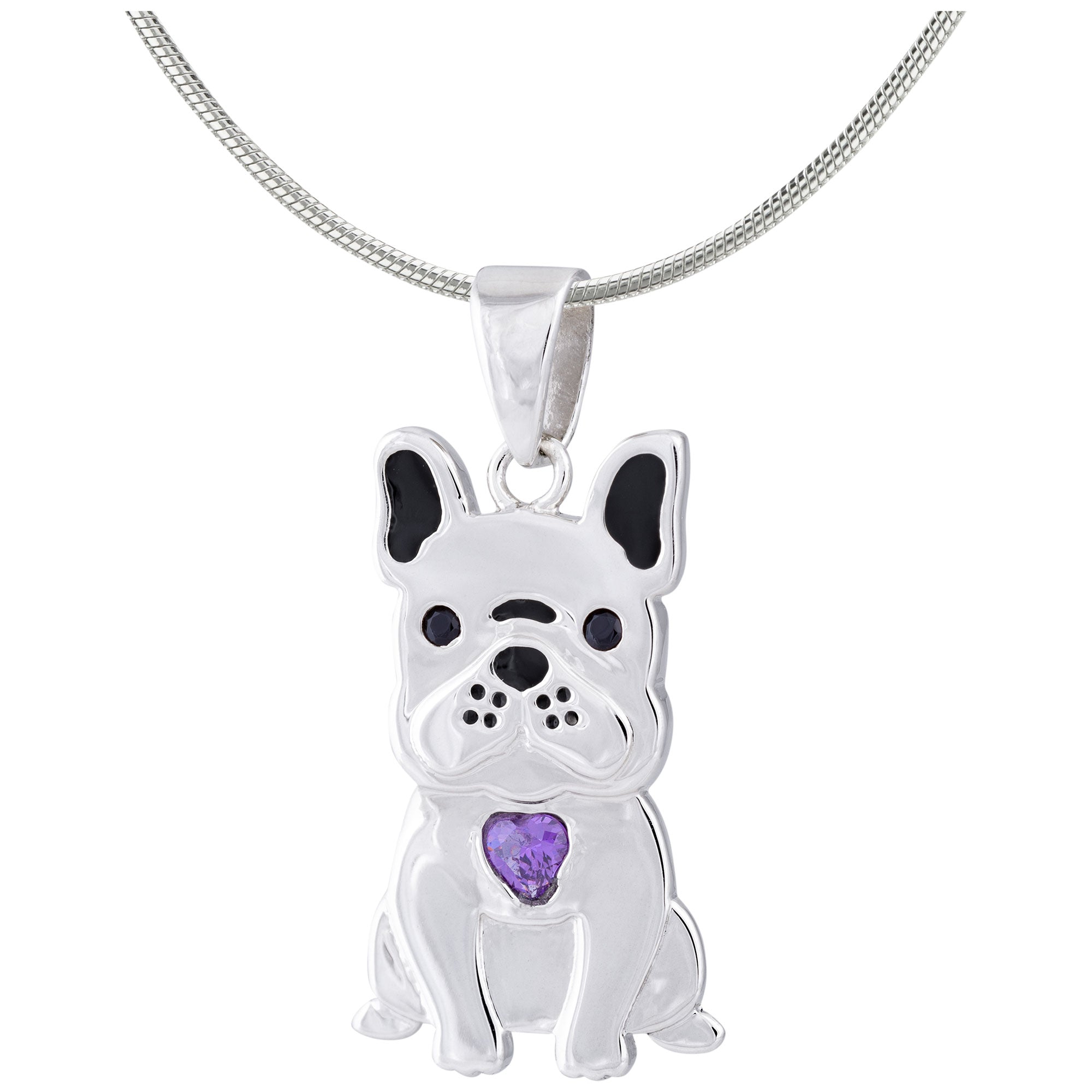 Sterling & Crystal Pup Necklace - Aaria Tees Aaria Tees