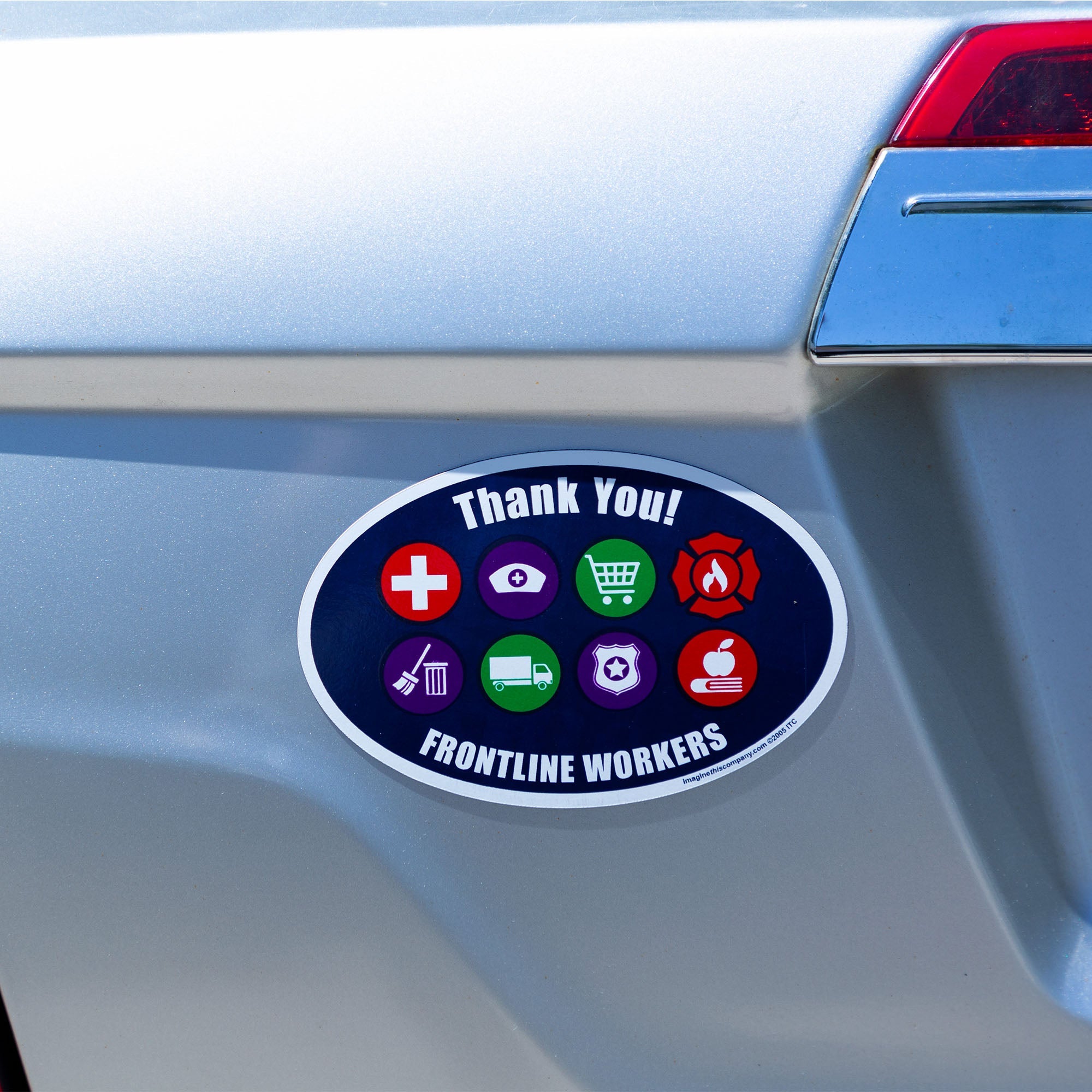 Support Frontline Workers Car Magnet - Aaria Tees Aaria Tees