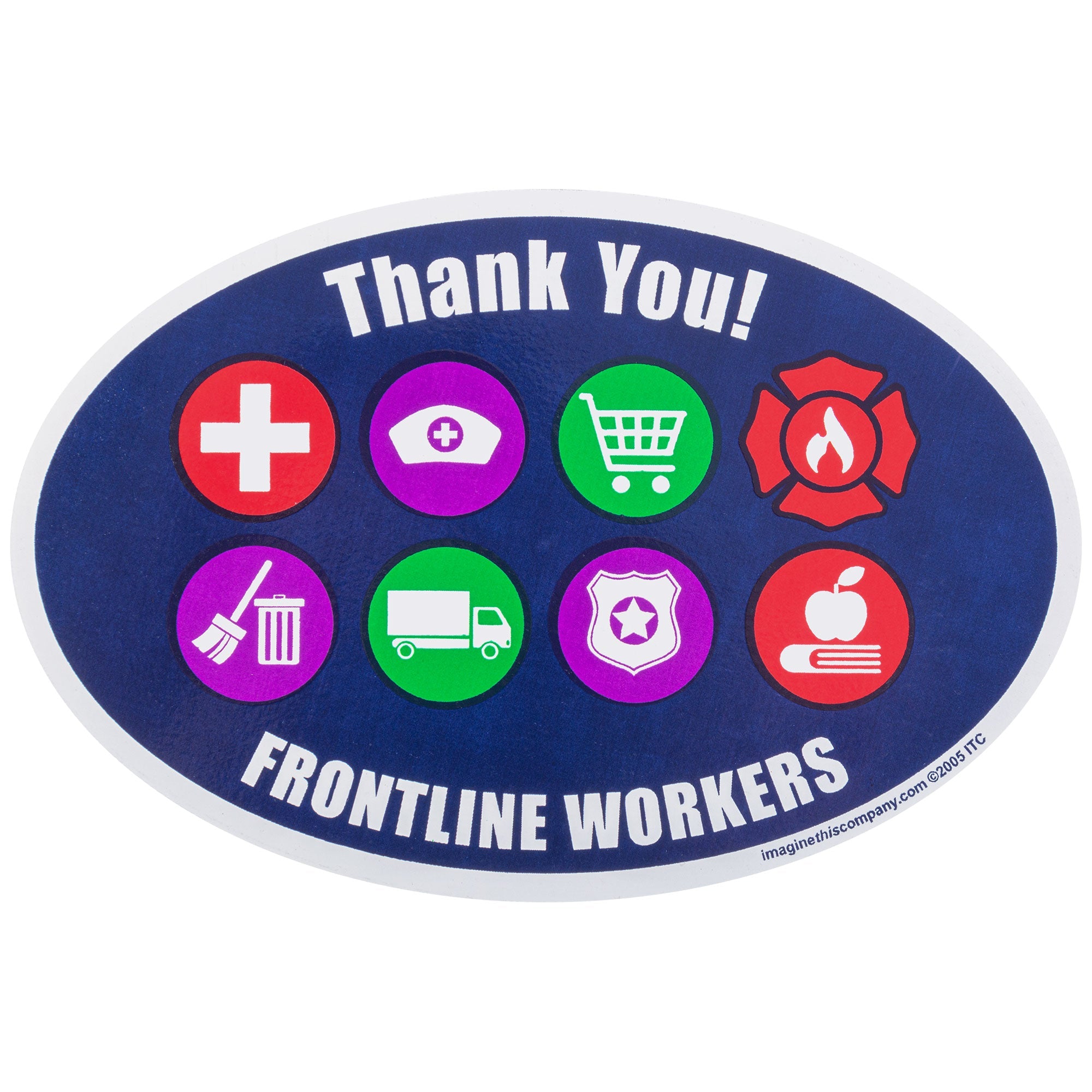 Support Frontline Workers Car Magnet - Aaria Tees Aaria Tees