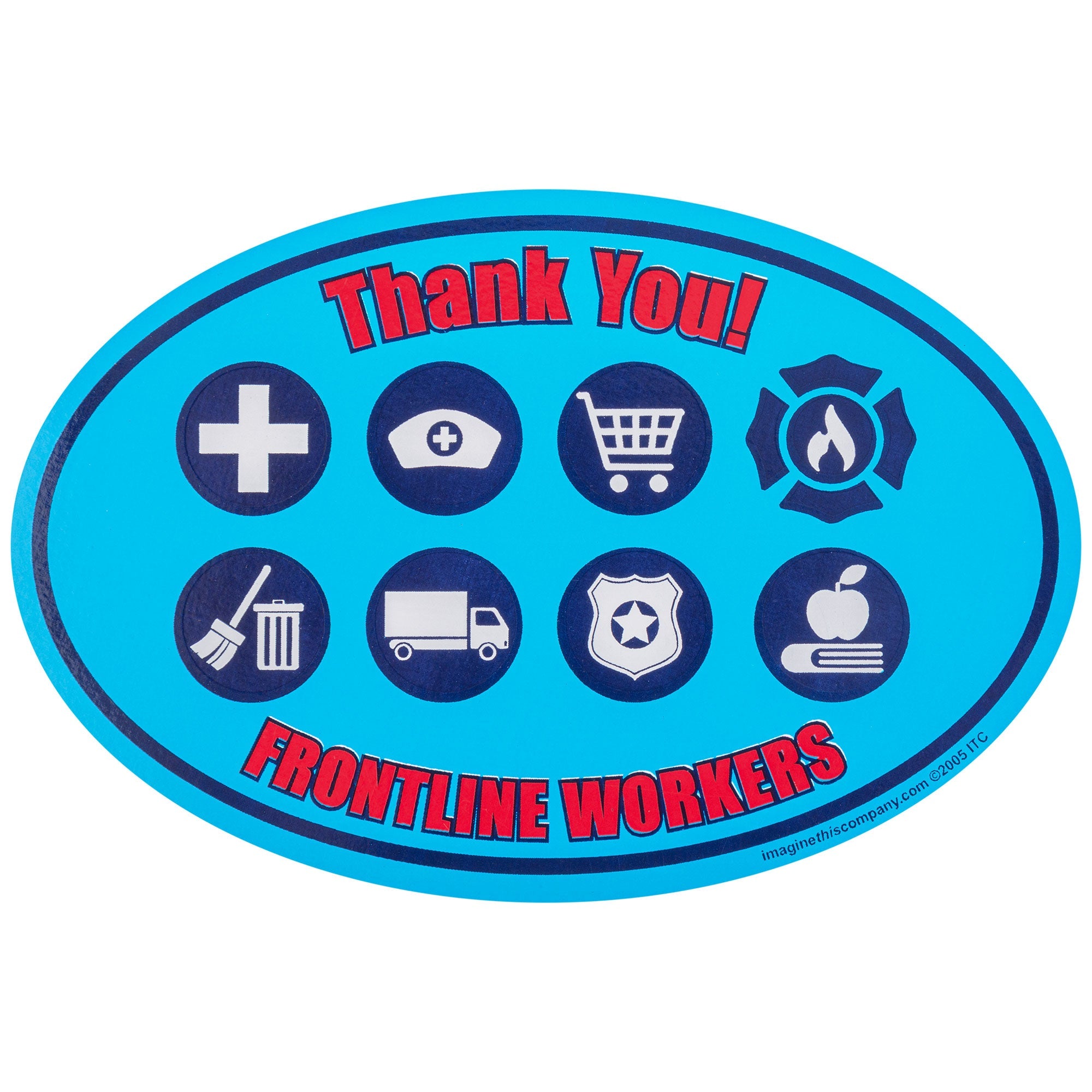 Support Frontline Workers Car Magnet - Aaria Tees Aaria Tees